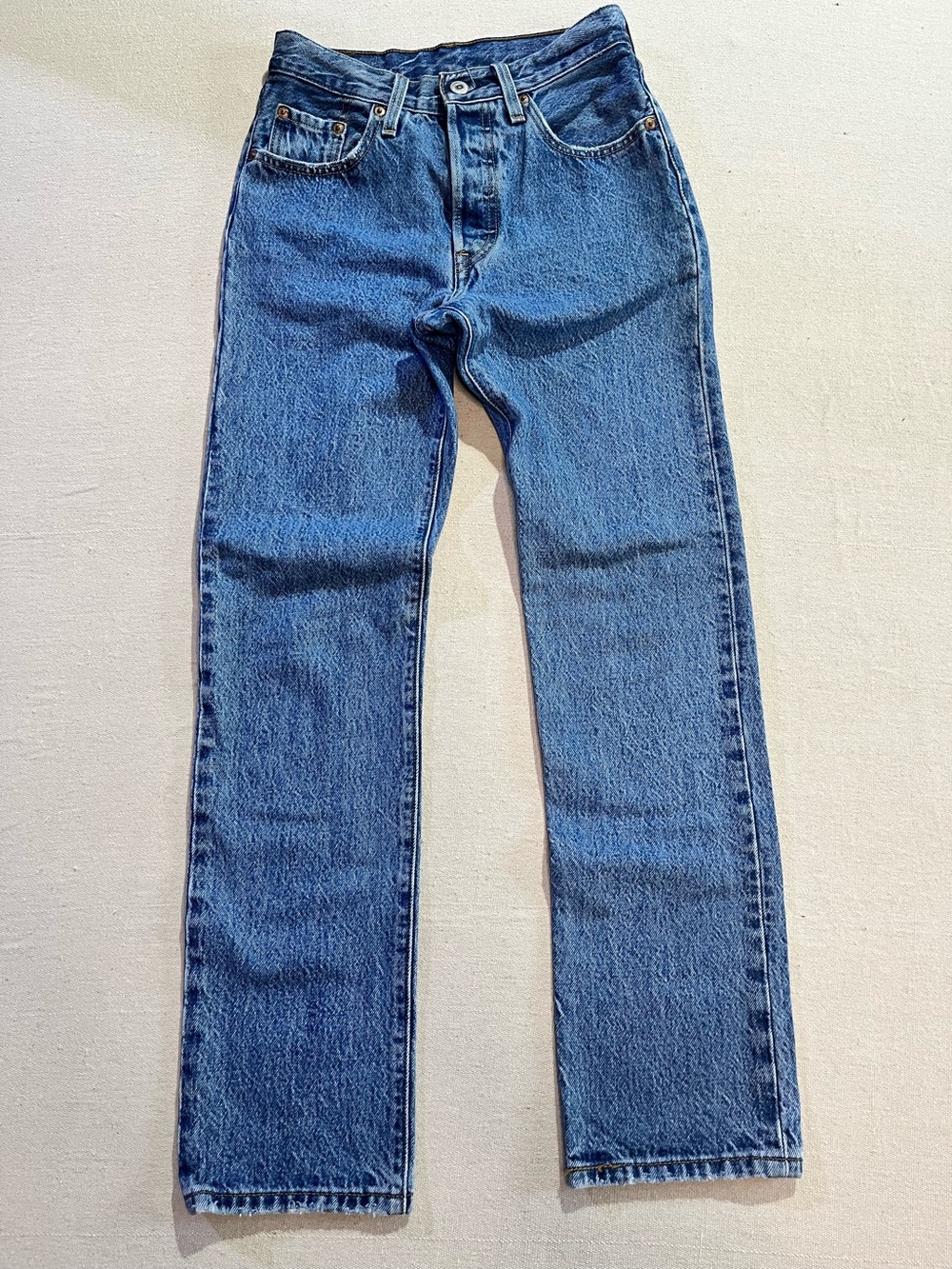 Levi's 501 Original Fit Jeans, Classic Blue Denim Wash, 100% cotton, Sz 24/30